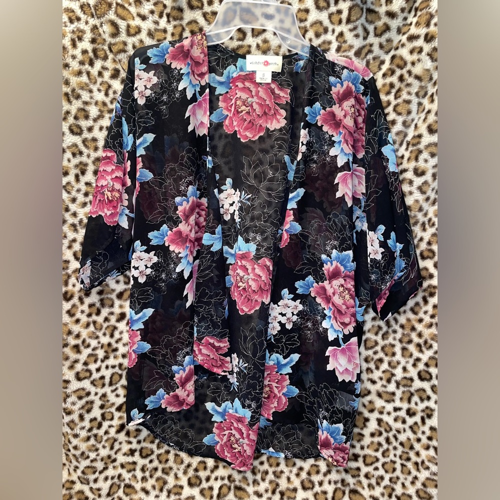 Black Floral Cardigan